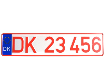 09a. Danish EU bicycle plate 503 mm red text